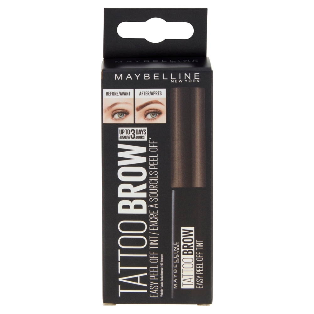 Maybelline New York Tinta Sopracciglia Tattoo Brow Peel-Off, Dura fino a 3 Giorni, Chocolate Brown